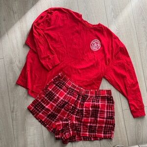 Victoria’s Secret Red Holiday Pajama Set- Womens L